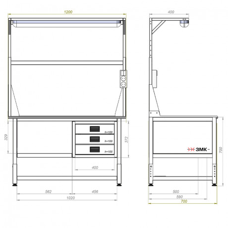 РИ Стол монтажника (700*1200*700)